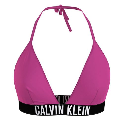 Womens Stunning Orchid Triangle Logo Band Bikini Top 87108 by Calvin Klein from Hurleys