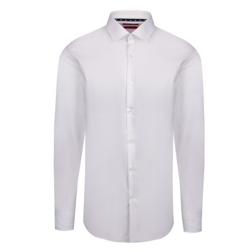 Mens White Koey Logo Trim Slim Fit L/s Shirt 56935 by HUGO from Hurleys