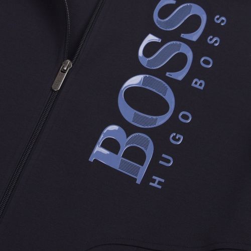 Mens Dark Blue Silicone Logo Sweat Jacket 45261 by BOSS from Hurleys