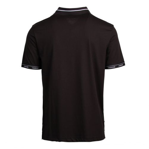 Calvin Klein Mens Black Liquid Touch Logo Cuff S/s Polo Shirt 76128 by Calvin Klein from Hurleys