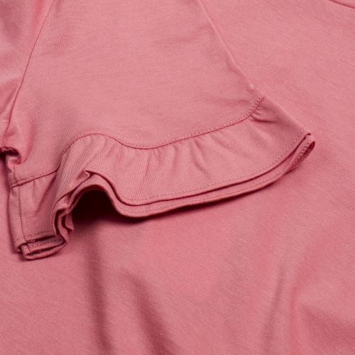 Casual Womens Medium Pink Takatja Frill S/s T Shirt 28579 by BOSS from Hurleys