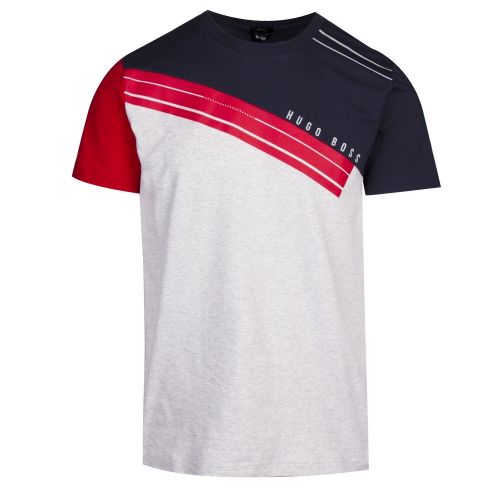 Athleisure Mens Navy/Red Tee 6 Graphic Logo S/s T Shirt 36912 by BOSS from Hurleys