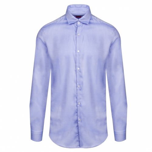 Mens Blue Kenno Textured Slim Fit L/s Shirt 36849 by HUGO from Hurleys