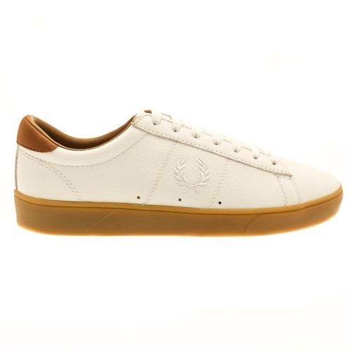 Mens White Spencer Leather Trainer 71376 by Fred Perry from Hurleys
