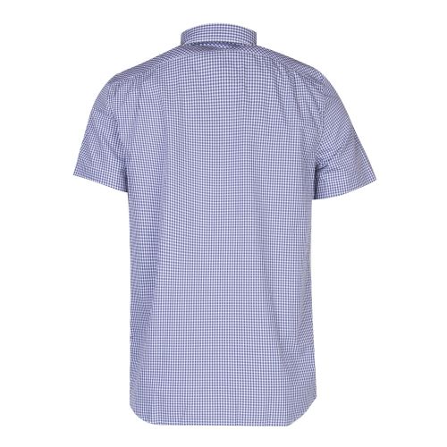 Mens Blue & White Small Check Regular S/s Shirt 30991 by Lacoste from Hurleys