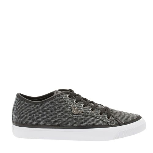 Womens Black/Silver Lurex Woven Trainers 29092 by Emporio Armani from Hurleys