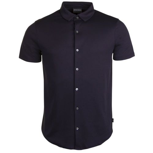 Mens Navy Slim Collar Slim S/s Shirt 22290 by Emporio Armani from Hurleys