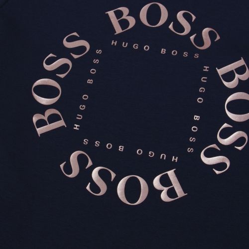 Athleisure Mens Navy Salbo Circle Crew Sweat Top 73581 by BOSS from Hurleys