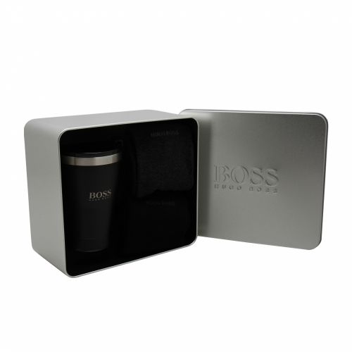 Mens Black Travel Mug & Socks Gift Set 51696 by BOSS from Hurleys