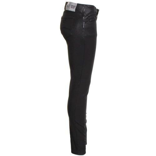 Womens Black J28 Coated Skinny Fit Jeans 72972 by Armani Jeans from Hurleys