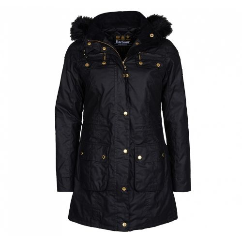 Womens Black Slipstream Waxed Coat 31455 by Barbour International from Hurleys