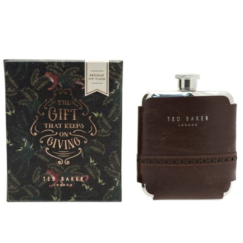 Walnut Brown Brogue Hip Flask 67790 by Ted Baker from Hurleys
