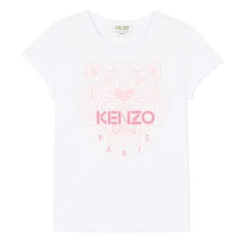 Baby White/Pink Neon Iconic Tiger S/s T Shirt 53627 by Kenzo from Hurleys