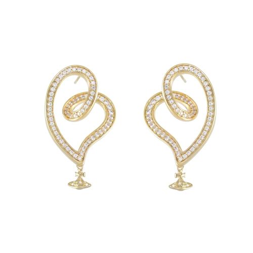 Gold Sosanna Small Heart Earrings 24723 by Vivienne Westwood from Hurleys