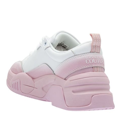 Womens White/Pink Gradient Chunky Trainers 82272 by Versace Jeans Couture from Hurleys