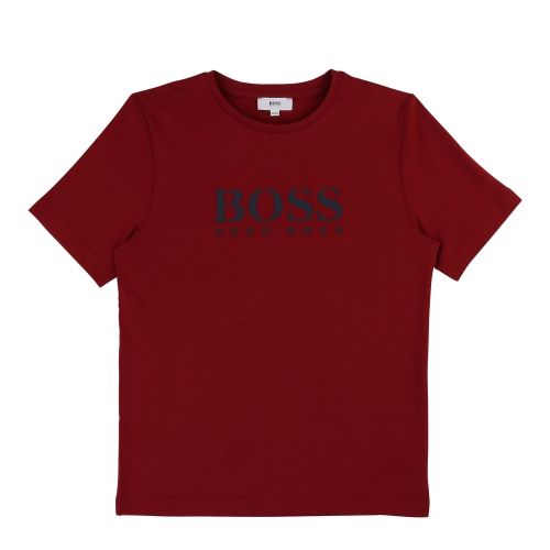 Boys Crimson Branded Logo S/s T Shirt 45550 by BOSS from Hurleys