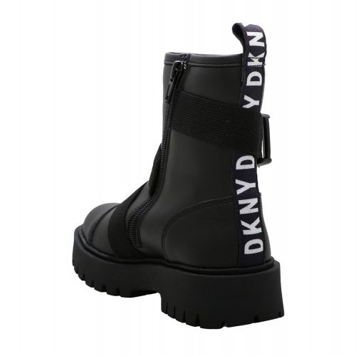 Girls Black Branded Buckle Boots (29-37) 98494 by DKNY from Hurleys