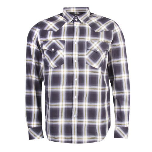 Mens Black S-East-Long A Check L/s Shirt 27717 by Diesel from Hurleys