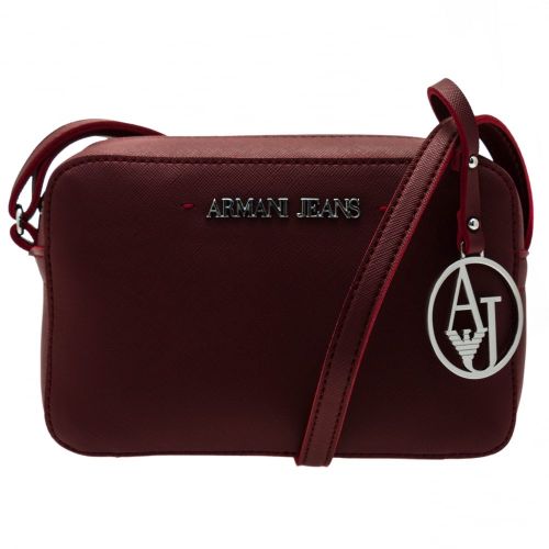 Womens Bordeaux Faux Saffiano Cross Body Bag 59084 by Armani Jeans from Hurleys