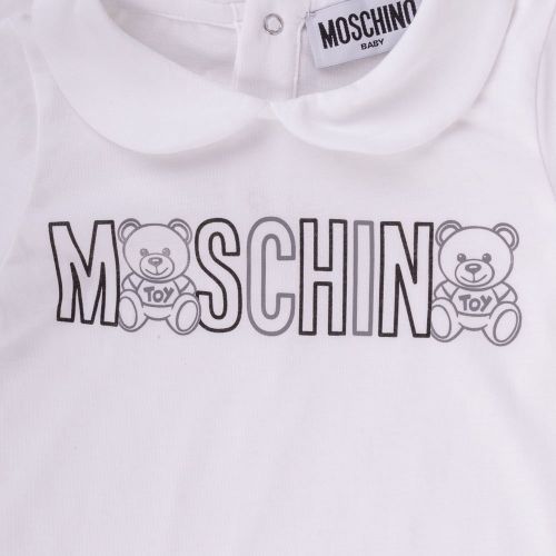 Baby White Collar Romper Gift 101291 by Moschino from Hurleys