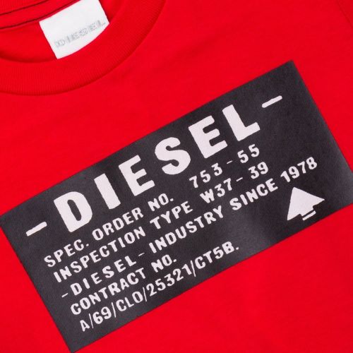 Boys Red Blood Branded S/s Tee Shirt 65140 by Diesel from Hurleys
