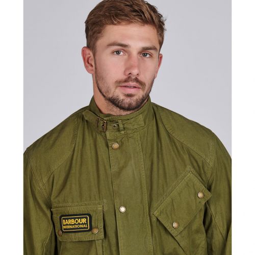 Mens Green Military Summer Wash A7 Jacket 83931 by Barbour International from Hurleys
