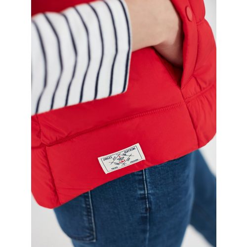 Womens Red Corsham Padded Hooded Gilet 105386 by Joules from Hurleys