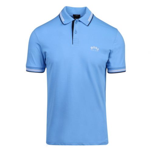 Athleisure Mens Blue Paul Curved Slim Fit S/s Polo Shirt 100751 by BOSS from Hurleys