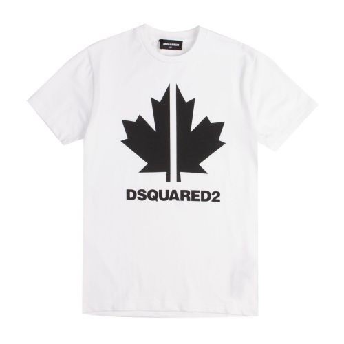 Boys White Sports Maple Logo S/s T Shirt 75397 by Dsquared2 from Hurleys