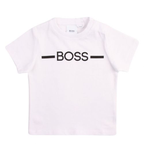Toddler White Branded Chest Line S/s T Shirt 85232 by BOSS from Hurleys
