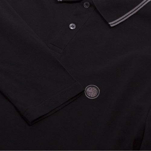 Mens Black Barton L/s Polo Shirt 34972 by Pretty Green from Hurleys