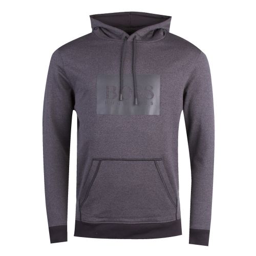 Mens Charcoal Patch Logo Hoodie 31892 by BOSS from Hurleys