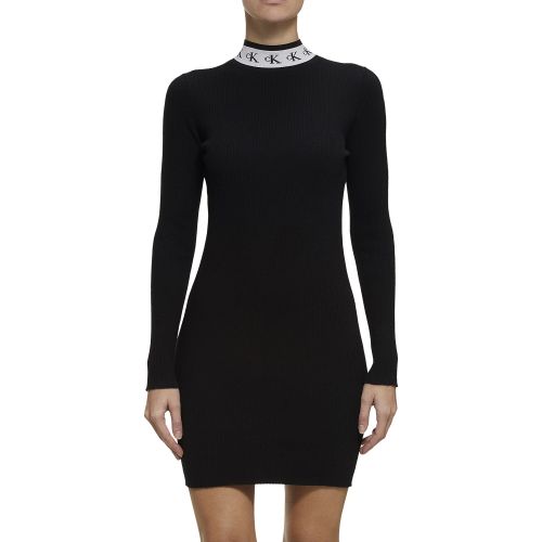 Womens CK Black Monogram Tape Rib Knitted Dress 49927 by Calvin Klein from Hurleys