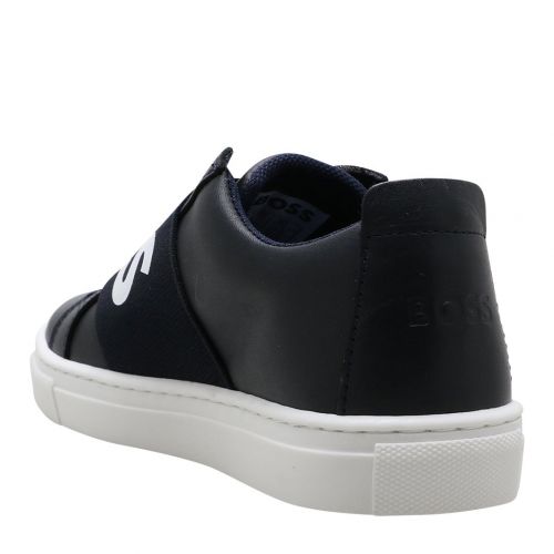 Boys Navy Logo Elastic Cupsole Trainers (30-41) 101848 by BOSS from Hurleys