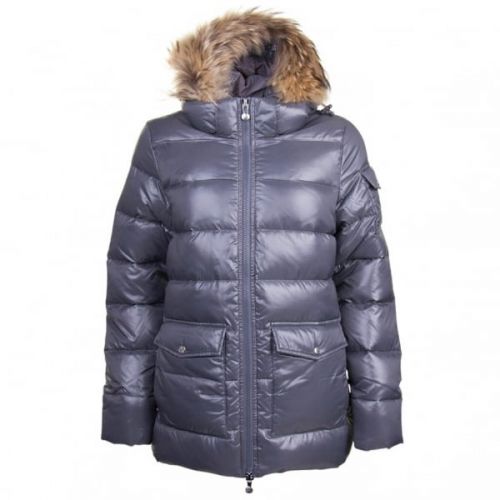 Womens Zinc Authentic Fur Shiny Jacket 13967 by Pyrenex from Hurleys
