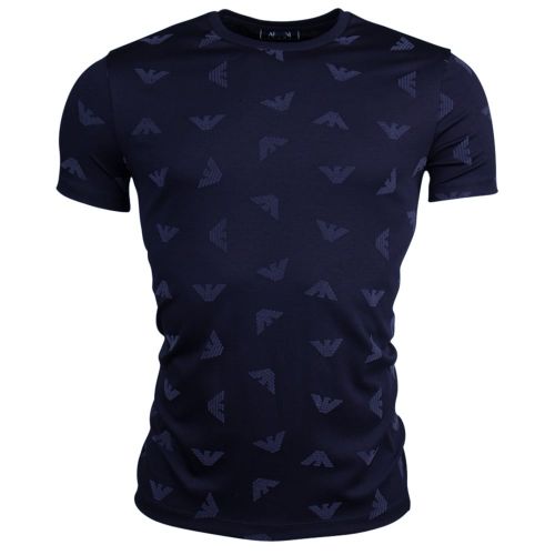 Mens Navy Eagle Print S/s T Shirt 11032 by Armani Jeans from Hurleys