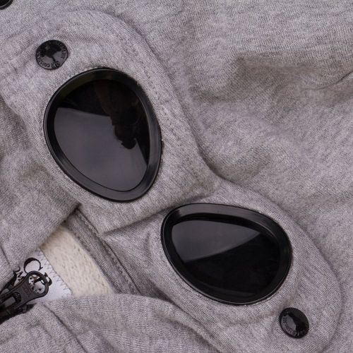 Boys Grey Melange Goggle Hooded Zip Sweat Top 13598 by C.P. Company Undersixteen from Hurleys