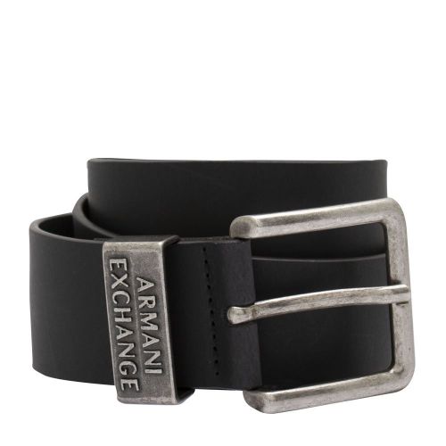 Mens Black Leather Jeans Belt 89729 by Armani Exchange from Hurleys