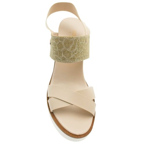 Womens Light Beige Metallic Strap Wedges 69919 by Armani Jeans from Hurleys