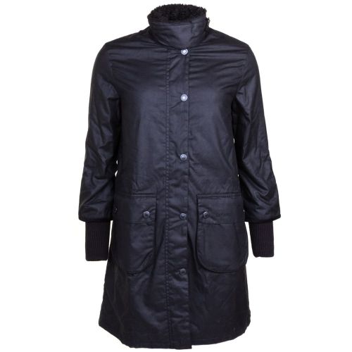 Heritage Womens Black Snow Mac Waxed Jacket 68284 by Barbour from Hurleys