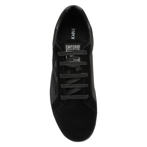 Mens Black Branded Cupsole Trainers 45744 by Emporio Armani from Hurleys