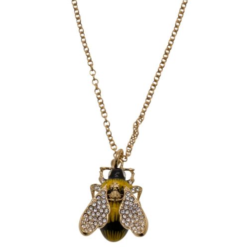 Womens Crystal and Gold Bumble Pendant necklace 24747 by Vivienne Westwood from Hurleys