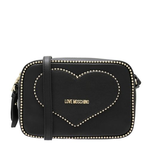 Womens Black Heart Studs Crossbody Bag 47935 by Love Moschino from Hurleys