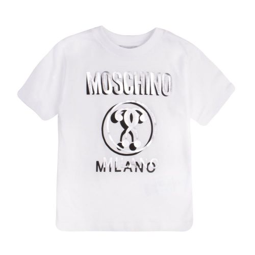 Boys White Shadow Logo S/s T Shirt 91190 by Moschino from Hurleys