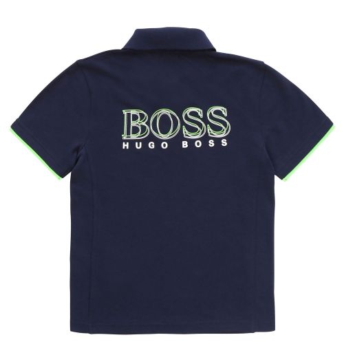 Boys Navy Small Patch Tipped S/s Polo Shirt 56063 by BOSS from Hurleys