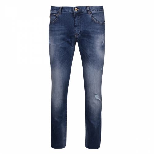 Mens Blue Wash J10 12oz-Denim Skinny Fit Jeans 37061 by Emporio Armani from Hurleys