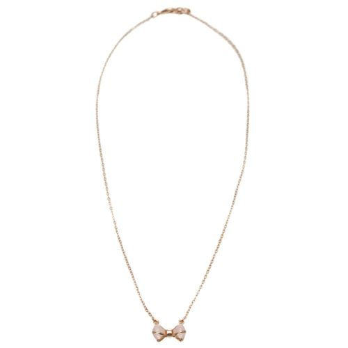 Womens Rose Gold & Baby Pink Edda Bow Pendant Necklace 66765 by Ted Baker from Hurleys