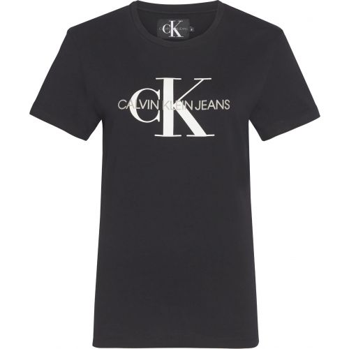 Womens Black Monogram Logo Regular Fit S/s T Shirt 77884 by Calvin Klein from Hurleys