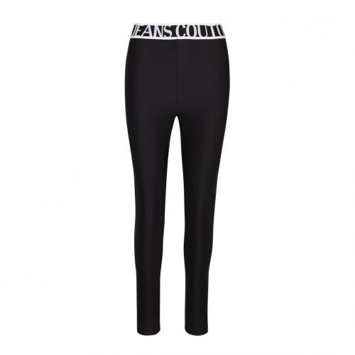 Womens Black/White Shiny Lycra Leggings 90819 by Versace Jeans Couture from Hurleys