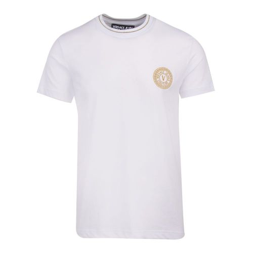 Mens White Small Logo Ringer Slim Fit S/s T Shirt 85018 by Versace Jeans Couture from Hurleys